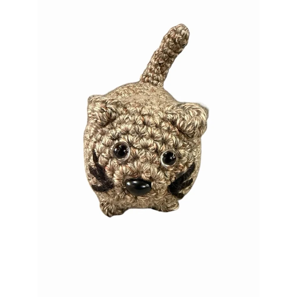 New Handmade Crochet Plushie Cat Kitten brown